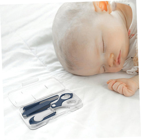 Set Newborn Nail Clipper Ergonomic Grooming Kit with Safe Tools for Manicure Includes Scissors Tweezers and File