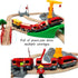 DSHMIXIA Set 3 4 5 Battery Operated Trains for Wooden Train Track Locomotive with Light for Toddlers Year Old Boys Red