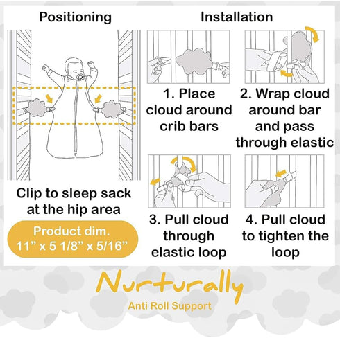 3 6 Nurturally Baby Anti Roll Sleeper Support, Safe & Breathable Fabric, Baby Anti Roll Sleep Positioner Designed
