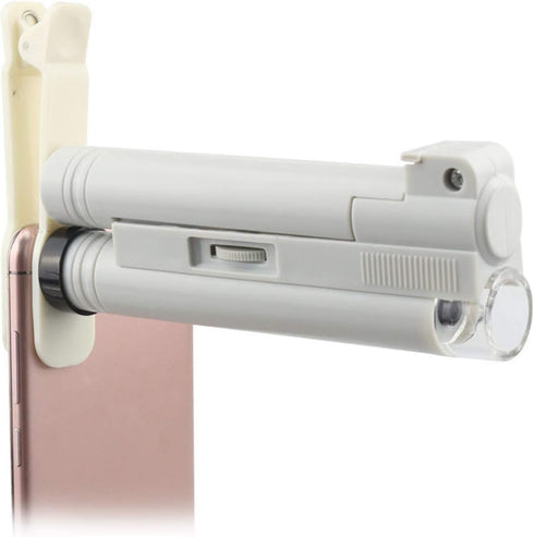 FAMKIT 150X Microscope with Scale, Portable LED Lighted High Magnification Pocket Microscope