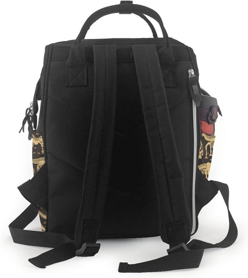 QSMJKLD Backpack Mommy Daypack Dinosaur Skeleton Diaper Bag with Changing Pad, Pacifier Holder - Multifunction Travel