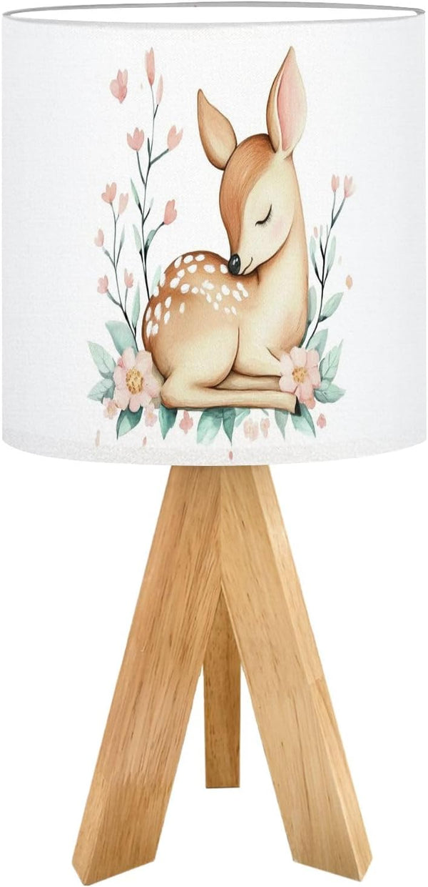 JCFANGALLERY Cute Kids Bedside Desk Table Lamp Baby Deer Watercolor Fawn Forest Animals