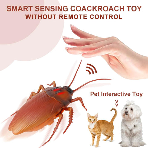 Induction Cockroach Toy for Kids, Smart Sensing Realistic Giant Cockroach Model, Automatic Moving Interactive Fake