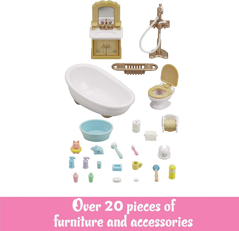 Calico Critters Country Bathroom Set - Dollhouse Furniture and Accessories Set for Ages 3+