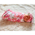 DRESHOW BQUBO Newborn Floral Receiving Blankets, Baby Swaddling with Headbands, Toddler Warm