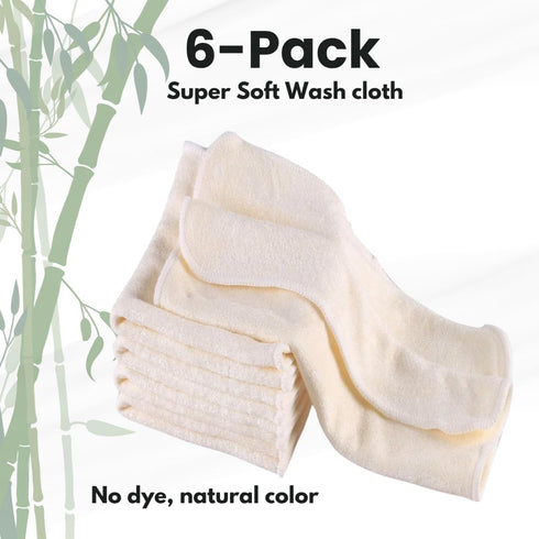 Generic 6-Pack, 7.87 7.87 inches, 2-Layer Baby Washcloths Ultra Soft Viscose, x Deluxe, Super Absorbent, Machine