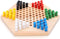Colorful Wooden Chinese Checkers Board Game Set, Classic Strategy Game for Kids and Adults, 7.8 Inch