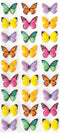 Playhouse Soft Puffy Sticker Sheet - 27-Piece for Crafts, Trading & Collecting - Rainbow Butterflies