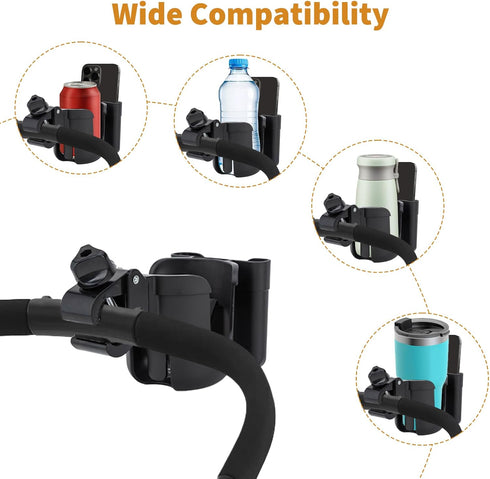 Vekniqo Cup Holder for Stroller Compatible with Evenflo with Phone Holder,Wagon Accessories Compatible