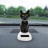 Black Solar Cat Toy Doll, Dancing Figure for Car Ornament, Solar Powered Desktop Decor Gift