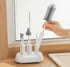 Theodate Pierre Set, 6 Baby Bottle Brush Silicone, White and Gray, Piece, Base Supprt, for Bottles, Nipple, Straws