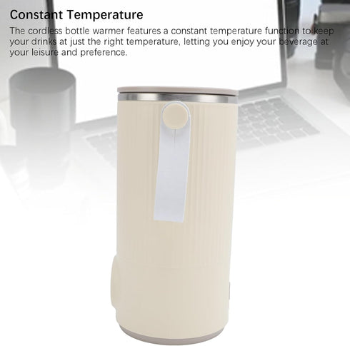 LICAEVEY Portable Bottle Warmer, Mixer Constant Temperature Multifunctional Cordless Travel Bottle Warmer, Rechargeable