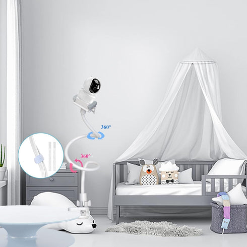 Baby Camera Mount Flexible Baby Monitor Holder Stand Compatible with Nanit Pro,Vetch,eufy, HelloBaby HB65/HB66/HB248,ANMEATE SM935E, Infant Optics DXR-8 Pro,Any Cameras with 1/4" Screw Stand