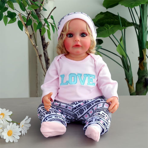 Pink Reborn Dolls Baby Clothes for 17-22 Inch Newborn Girl, Baby Doll Clothing Sets and Accessories