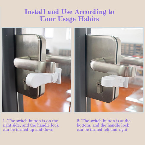 Child Proof Door Lever Locks (6 Pack) - Baby Proofing Door Handle Locks with Adhesives for Toddler Safety