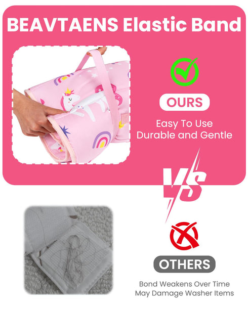 55"x36" Toddler Nap Mat with Pillow and Minky Blanket, Large Sleeping Bag, Washable, Lightweight, Easy to Roll, Perfect