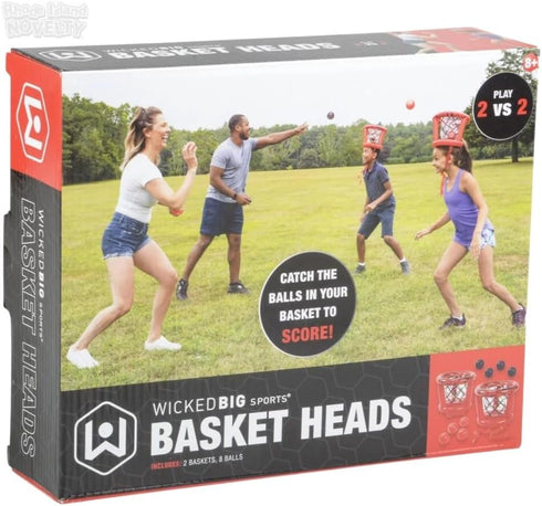 Wicked Big Sports Inflatable Basket Heads, Funny Basketball or Toss Game for Outdoor or Indoor Play, Red (1913)