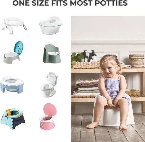 WOMUMON 30 Counts, Disposable Potty Liners with Absorbent Pads Leak-Proof Travel Toilet Bags for Toddlers, Fit OXO Tot