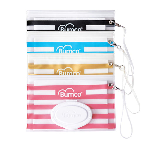 BUMCO Airtight Wipes Dispenser, Keeps Wet, Reusable Refillable Pouch, Diaper Bag Organizer for Travel, Carrying Clutch