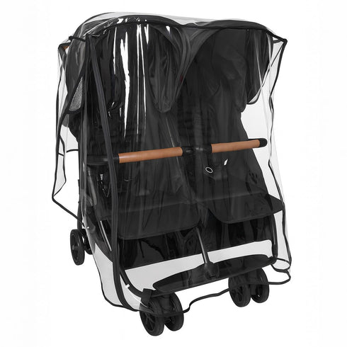 Rain Cover for Zoe Twin Double Stroller by SASHA'S, Zipper Access, Maximum