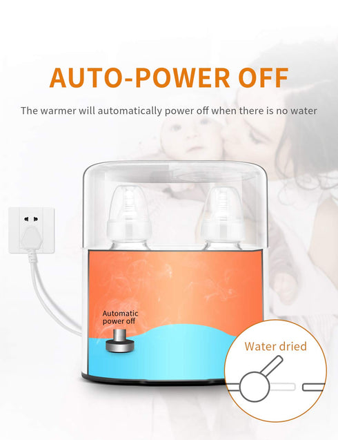 24H Double Baby Bottle Warmer Constant Mode for All Bottles, Breastmilk Baby Milk Heater, Heating Baby Food, Formula