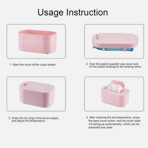 Nachukan Baby Wipe Warmer USB Constant Temperature Portable Wipe Heater Warm Keeper for Babies Care (Pink)