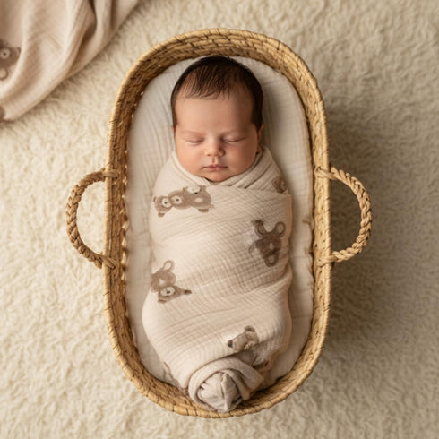 Pikabuki 2 Pack 47 40 inches, Muslin Swaddle Blankets for Boys Girls, Receiving Baby Blanket Large x Soft Breathable