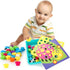 TINOTEEN Button Art Toy for Toddlers, Color Matching Early Learning Educational Mosaic Pegboard with 50 Buttons