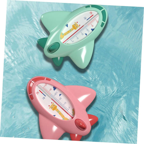 Portable Bath Thermometer Cartoon Airplane Style PP Material Accurate Water Temperature Gauge for Bathtub Safety