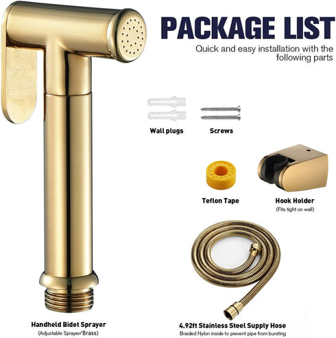 KCHTOWFZ HandheldSprayer Titanium Gold Cloth Diaper Sprayer BrassSprayer for Toilet Kit Shower Sprayer for Pet