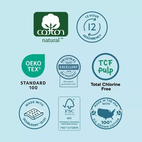 Generic 1, 70 Count, 7-12 lbs (Pack 1) Kudos Chlorine Free Cotton - Lined Premium Diapers - Size