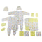 Bambini CS-0037 Sleep-n-Plays Caps Mittens & Washcloths White & Yellow - Newborn -