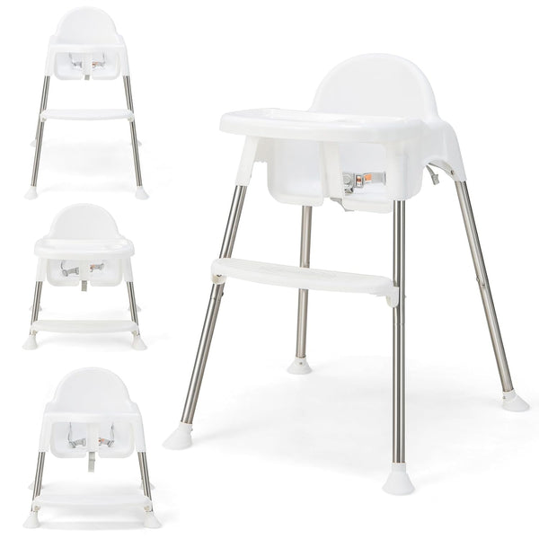 Generic HOMGX 4-in-1 Baby Highchair, Convertible High Chair w/ 2-Position Adjustable Tray, 3-Point