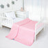 Toddler Nap Blanket for Daycare, Quilted Kids Cot Bed Blanket, 39"x47", Lightweight Pink Swaddle