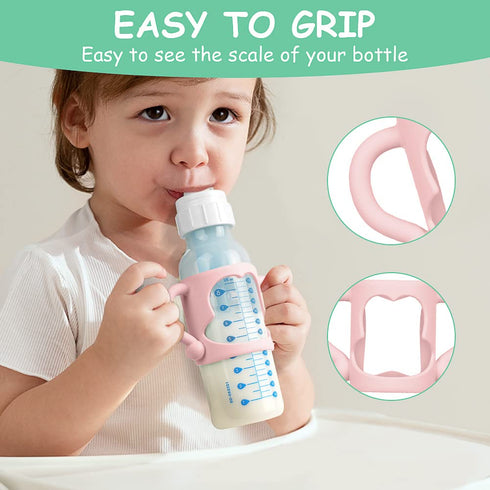 Aolso 2PCS Silicone Baby Bottle Handles, Bottle Handles for Dr Brown Narrow Bottles, Easy Grip Handles to Hold Baby