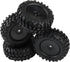 4PCS 1:10 RC Tires, Rock Crawler Trailer Tires, Hex 12mm Hard Dish Wheels Rim Rubber for Trail Finder 2