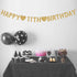 Gold Happy 11th Birthday Banner, Glitter Decorations for 11 Years Old Boy or Girl Party Supplies
