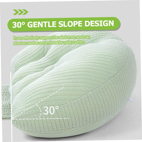 Pregnancy Support Pillow Shaped Maternity Cushion for Side Sleeping Abdominal and Lumbar Support for Travel Office