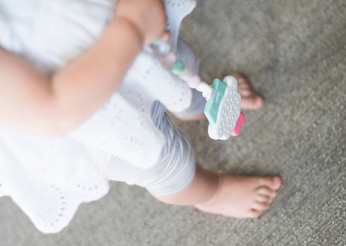 Cupcake Baby Teether, Infant Teether with Easy-to-Hold Design and Textured Back for Sore Gums