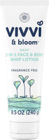 VIVVI & BLOOM 2-in-1 Baby Lotion, Face and Body, Hypoallergenic, Fragrance Free, 8.5 oz