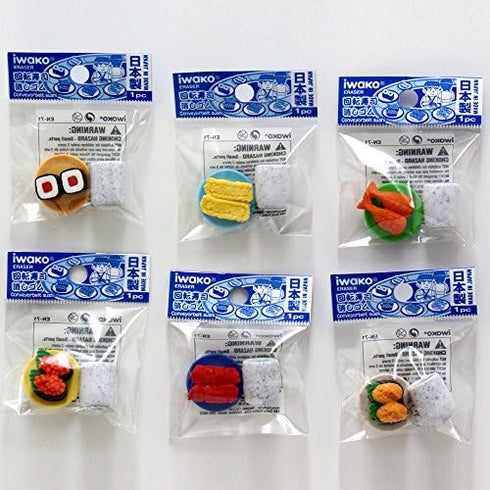 Iwako Japanese Erasers - Conveyor Belt Sushi, 6pcs