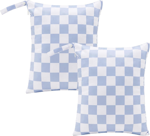 Ohocut Blue Checkered Waterproof Wet Dy Diaper Bag for Baby Essentials, Travel,