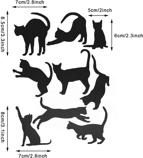 Grenerics 36PCS Black Cat Wall Stickers, Cat Vinyl Decals for Kids Bedroom Wall Art by Baryuefull