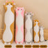 Long Gray Cat Plush Pillow Toy - Cute Cartoon Cat Stuffed Animal, Soft Long Body Pillow Gift for Kids (35.43in)