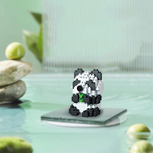 Kids Adult Animal Micro Building Blocks Set KLJM-10, 239 PCS Panda Eating Bamboo for Home and Office Decoration