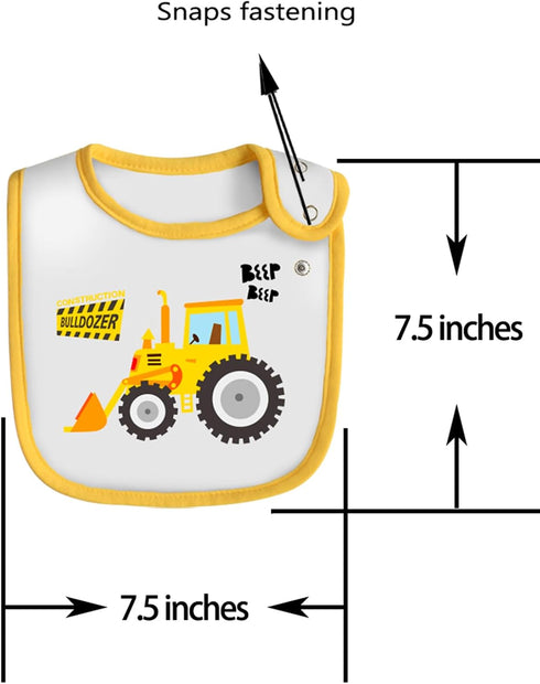 Maiwa 6 Pack Waterproof Cotton Baby Bibs with Snaps for baby boys girls teething drooling and feeding