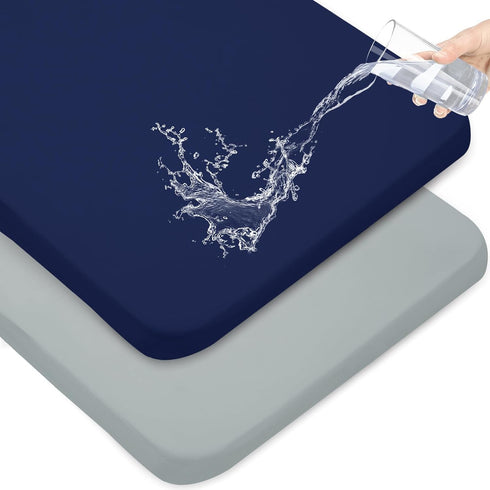 Waterproof Pack and Play Sheets, Fitted 2 Pack Compatible with Graco, 38" X 26" for Baby Playpen/Playard Mattress, Grey