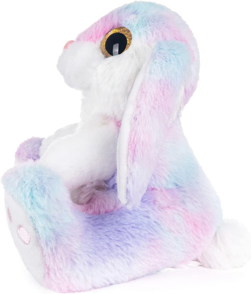 My OLi Bunny Rabbit Stuffed Animal - 8.5" Plush Bunny with Floppy Ears, Easter Gift for Girls Boys Kids, Rainbow