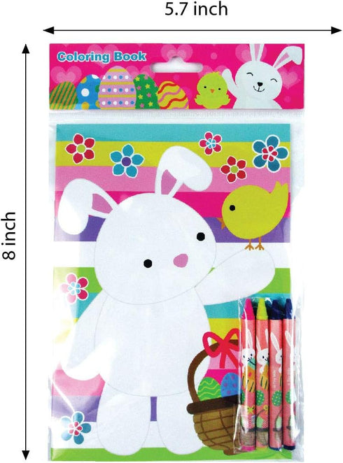 12 48 TINYMILLS Easter Coloring Books with Party Favors with Books and Crayons,Easter Prizes, Favor Bag Easter Basket