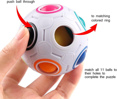 Coogam Rainbow Puzzle Ball with Pouch, Color-Matching Puzzle Game Toy for Kids and Adults